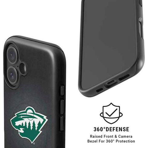 NHL Minnesota Wild Black Background iPhone 16 Plus Magsafe Impact Case